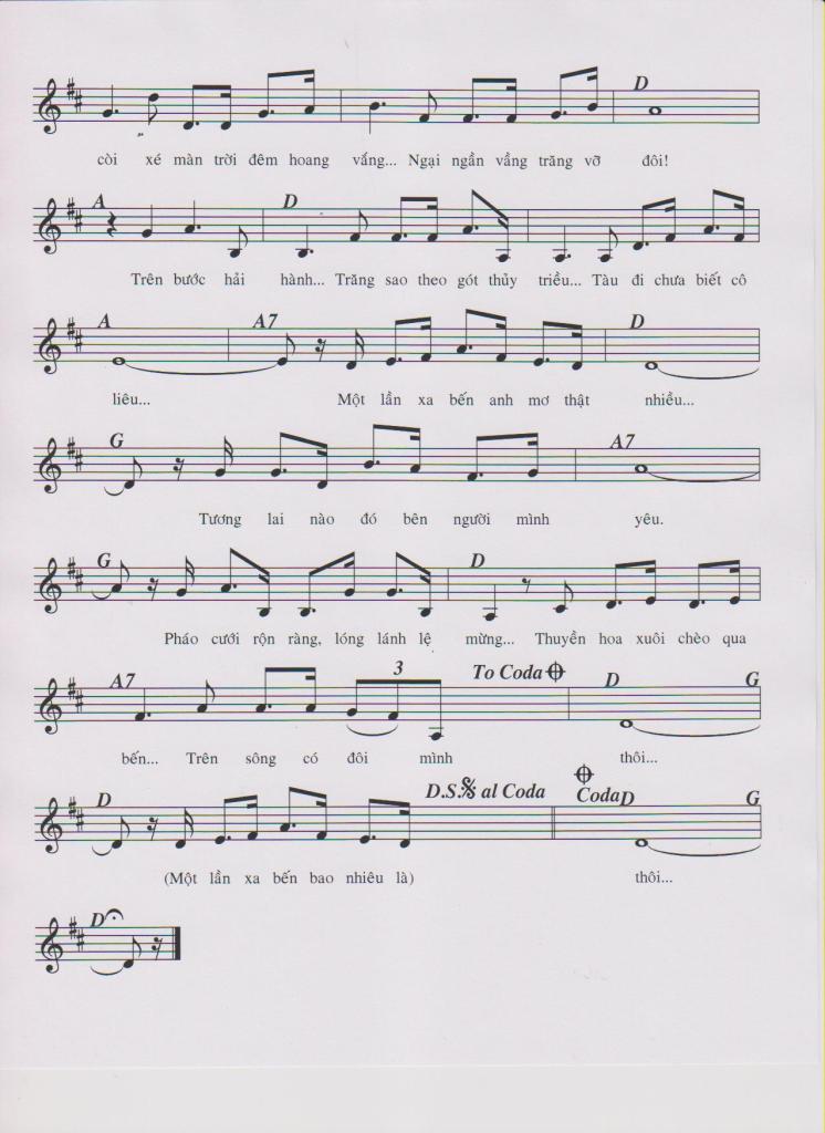Sheet nhạc Một lần xa bến - Trang 2