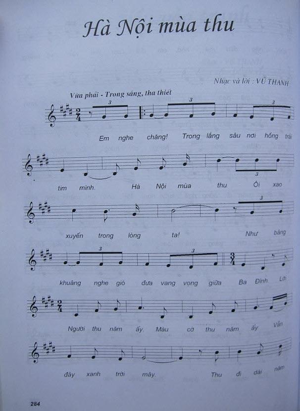 Sheet nhạc Hà Nội mùa thu - Trang 1