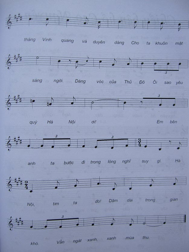 Sheet nhạc Hà Nội mùa thu - Trang 2