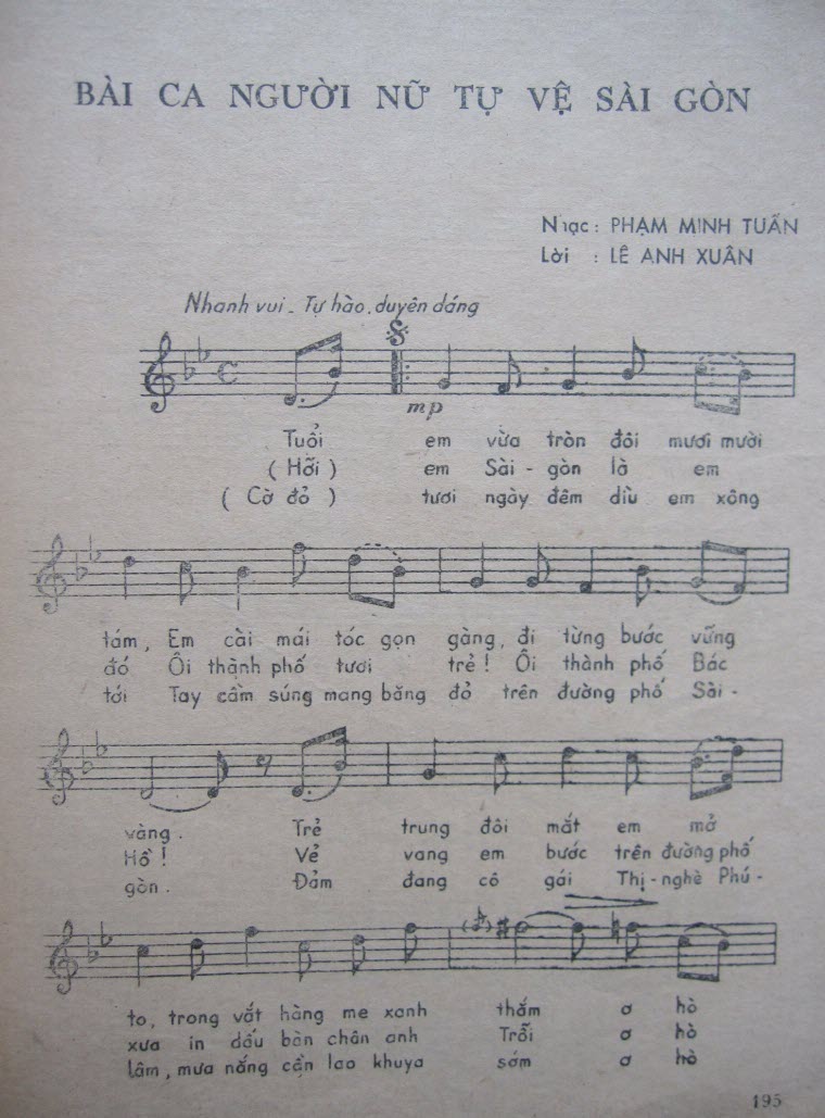 Sheet nhạc Bài ca người nữ tự vệ Sài Gòn - Trang 2