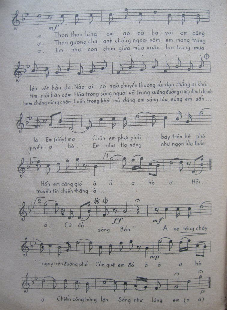 Sheet nhạc Bài ca người nữ tự vệ Sài Gòn - Trang 3