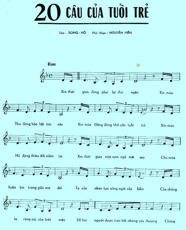 Sheet nhạc Hai mươi câu của tuổi trẻ - Trang 2
