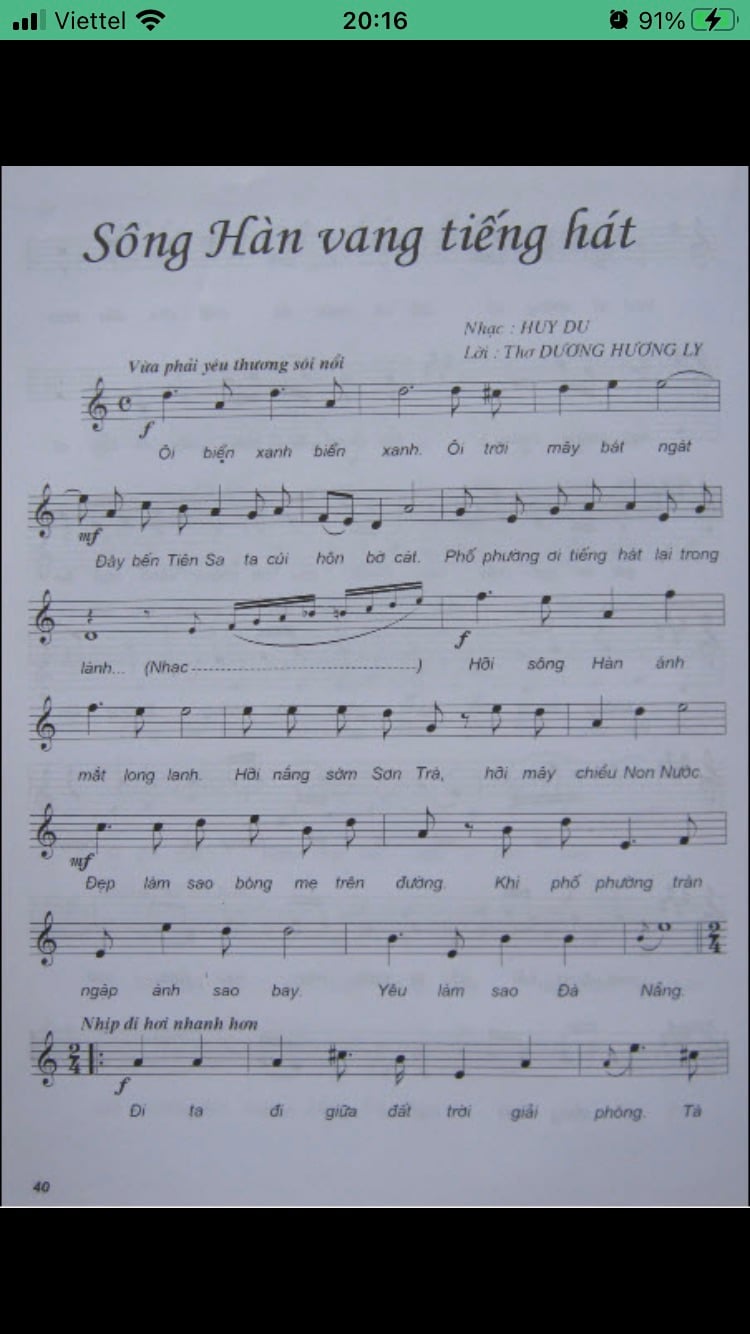 Sheet nhạc Sông Hàn vang tiếng hát - Trang 1