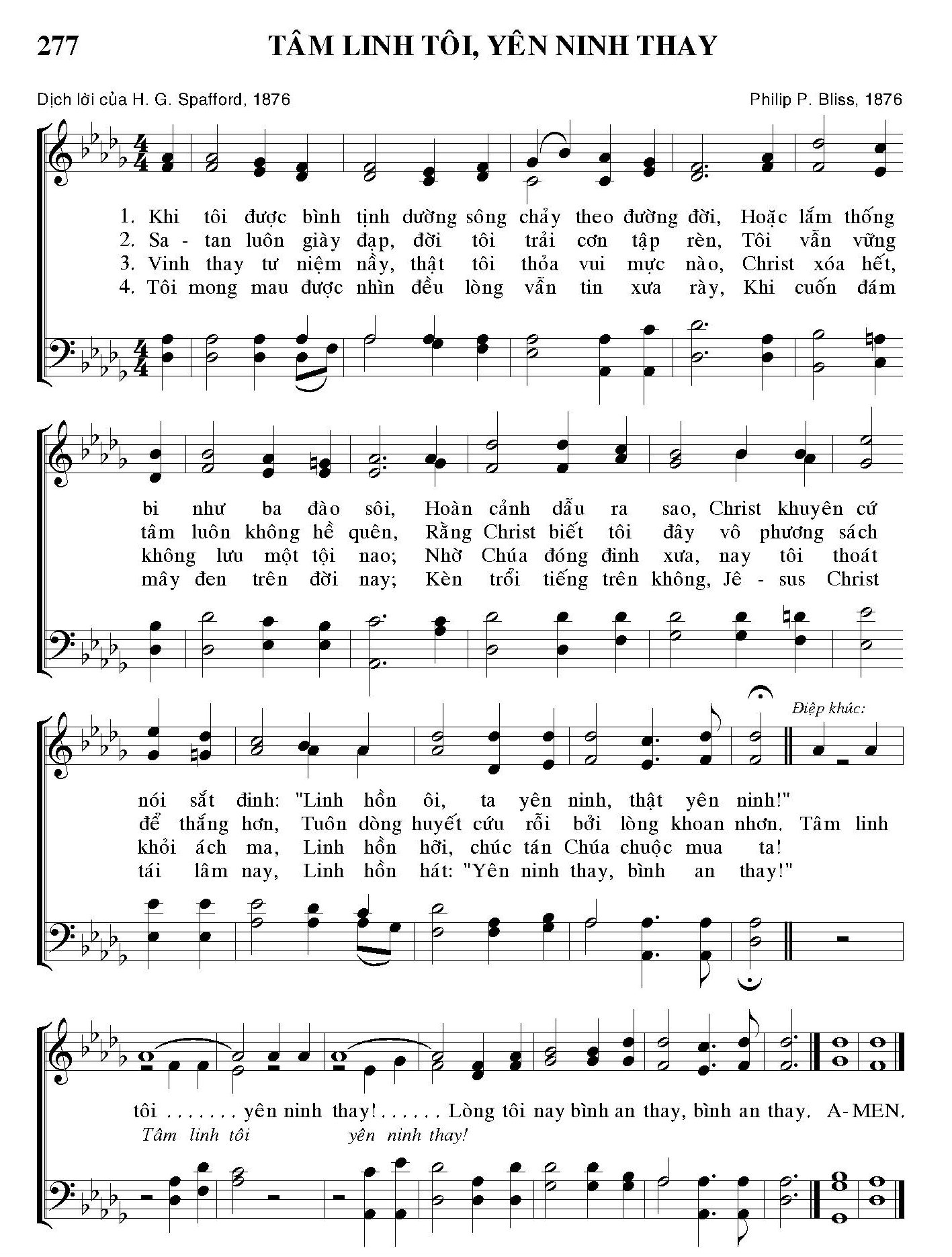 Sheet nhạc Tâm linh tôi yên ninh thay - Trang 1