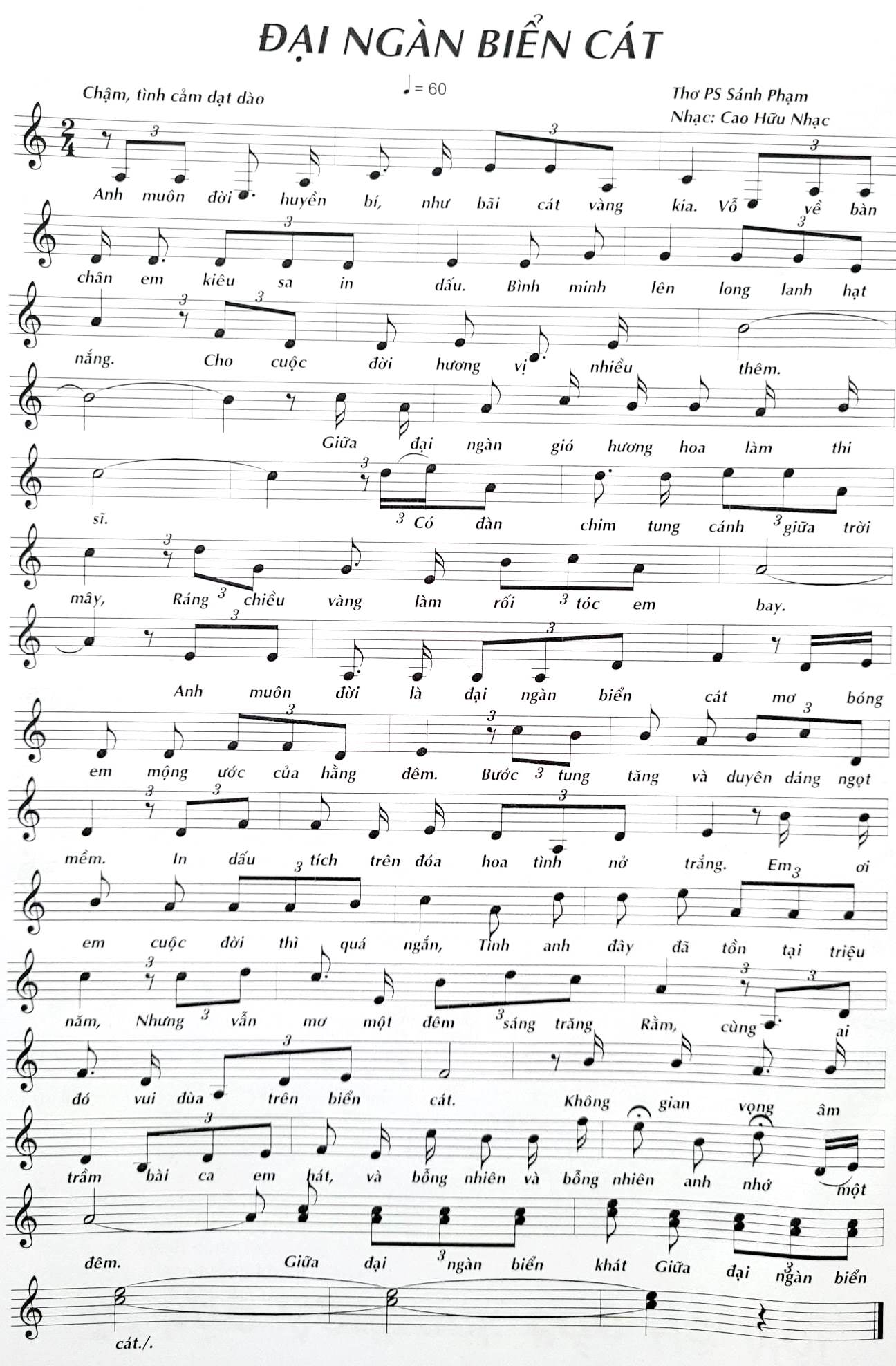Sheet nhạc Đại ngàn biển cát - Trang 1