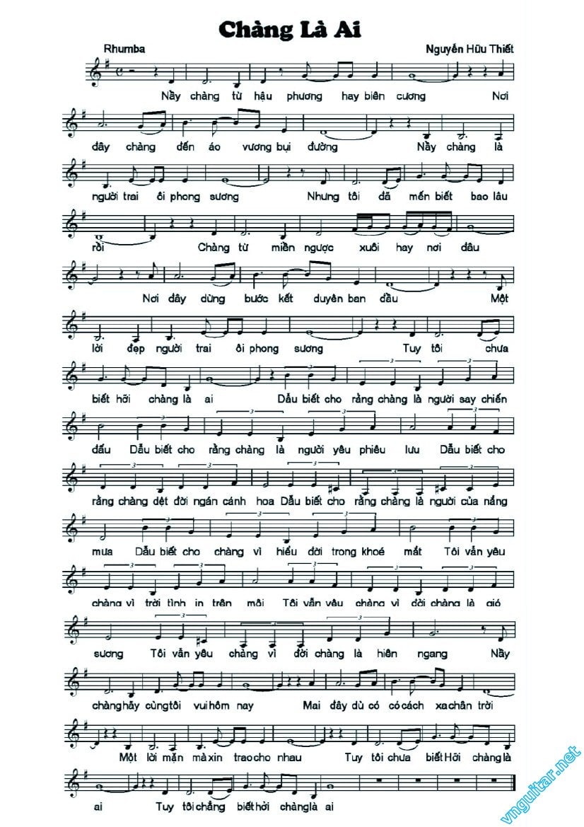 Sheet nhạc Chàng là ai - Trang 1