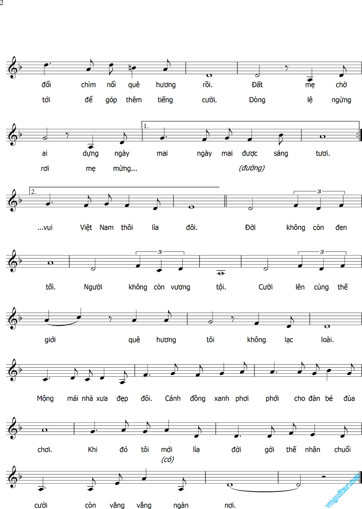 Sheet nhạc Chuỗi cười vô tận - Trang 2