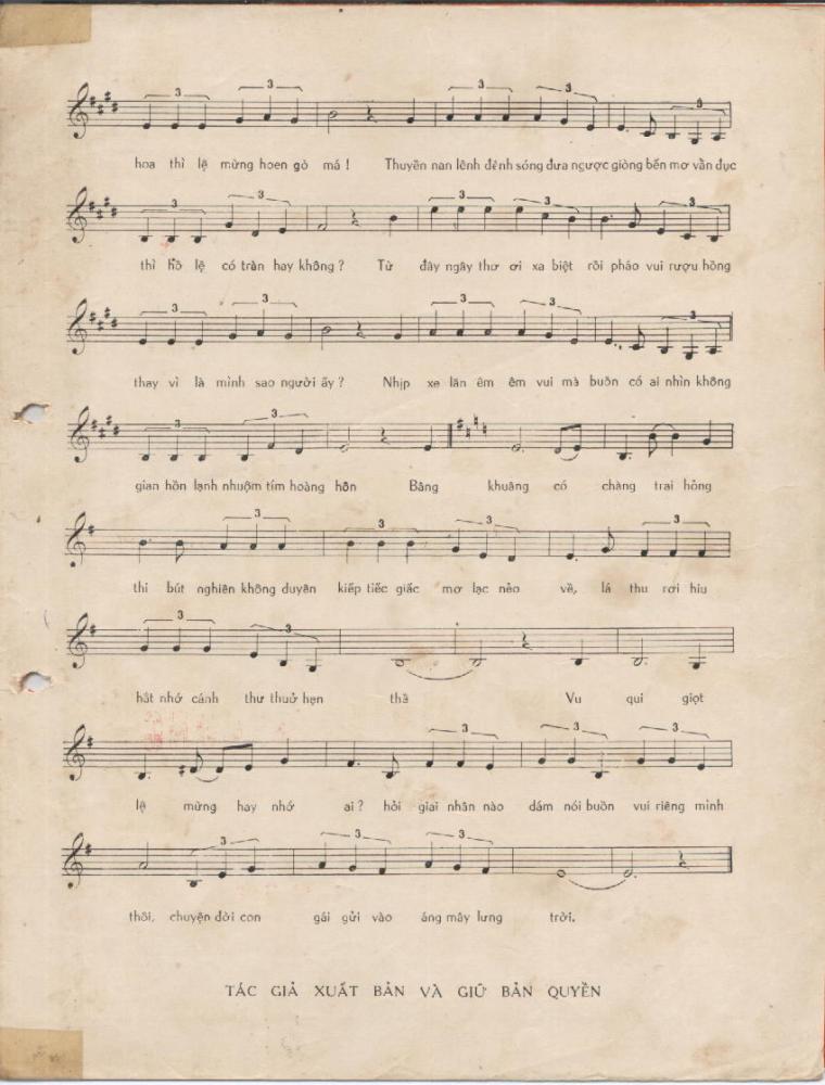 Sheet nhạc Giọt lệ vu quy - Trang 3