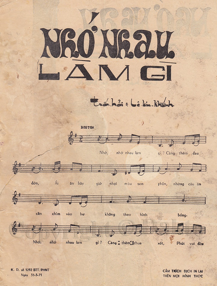 Sheet nhạc Nhớ nhau làm gì - Trang 1