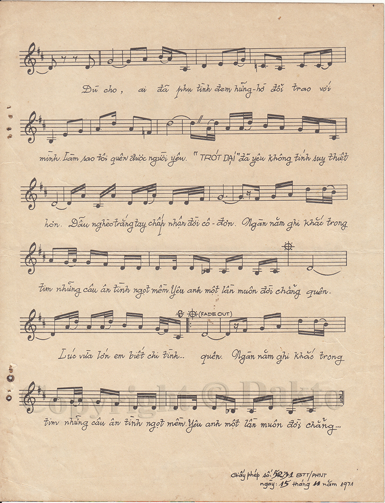 Sheet nhạc Trót dại (Lỡ lầm) - Trang 2