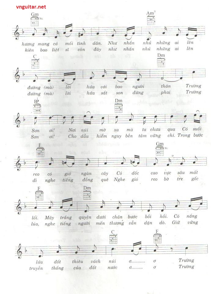 Sheet nhạc Chiếc gậy Trường Sơn - Trang 2