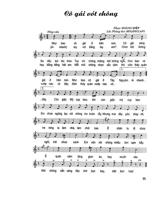 Sheet nhạc Cô gái vót chông - Trang 1