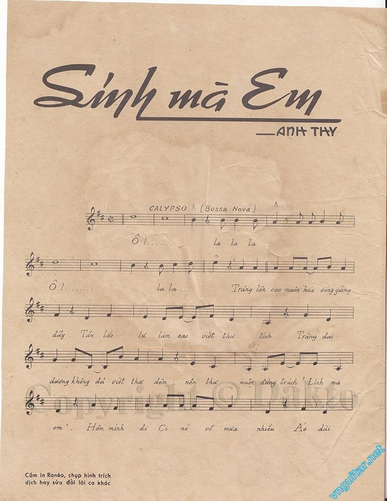 Sheet nhạc Lính mà em - Trang 2