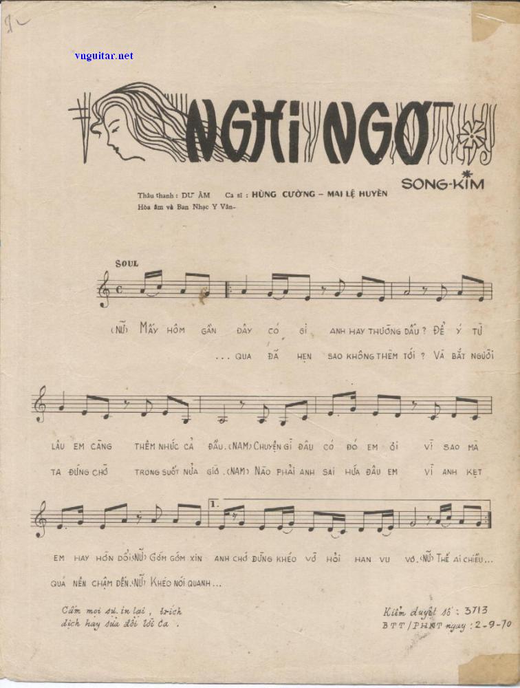 Sheet nhạc Nghi ngờ - Trang 2