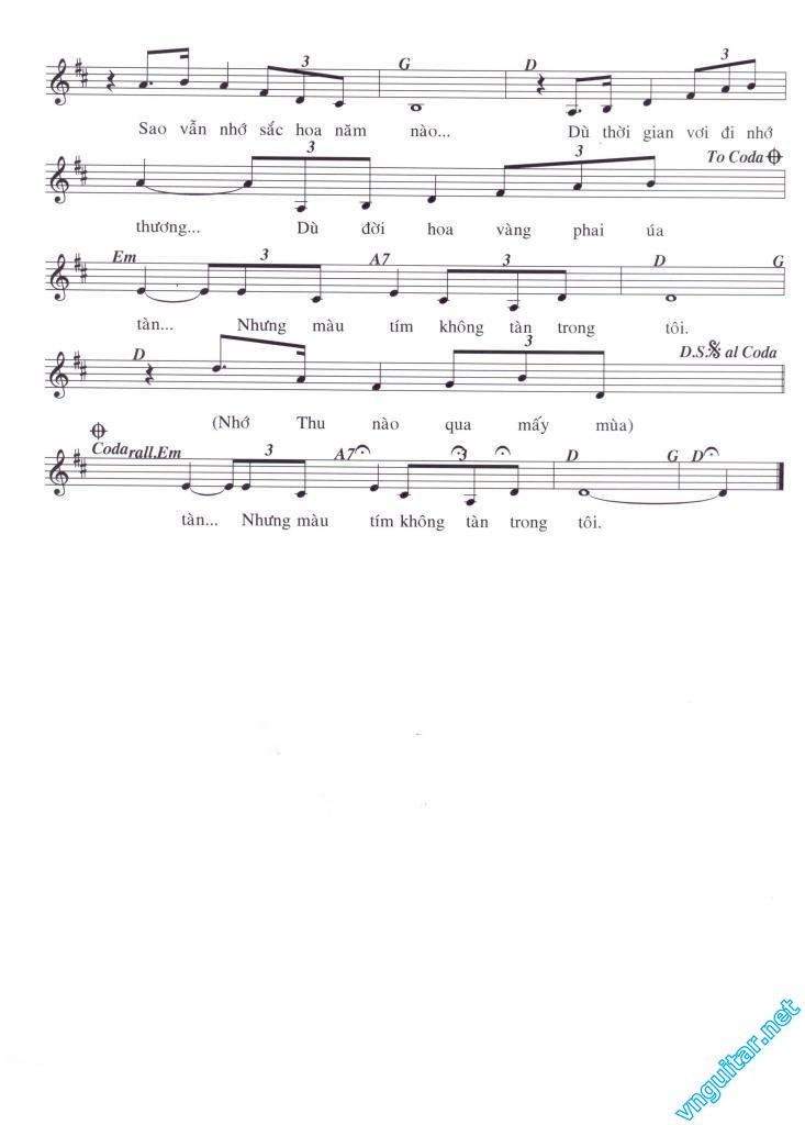 Sheet nhạc Nhớ mùa hoa tím - Trang 2