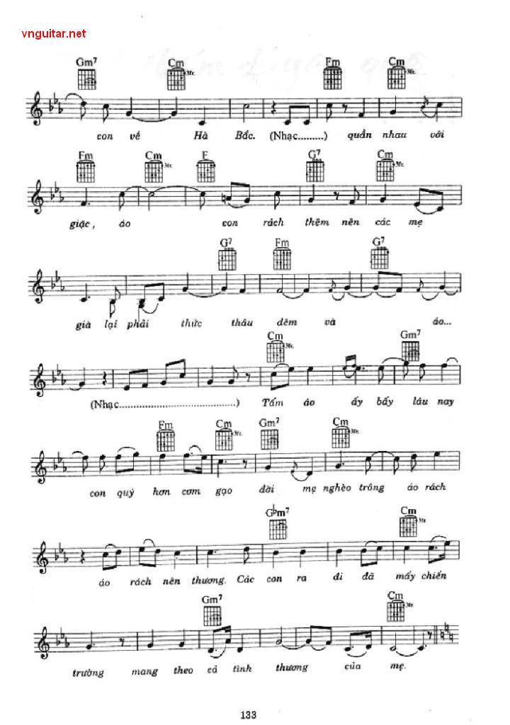 Sheet nhạc Tấm áo chiến sĩ mẹ vá năm xưa - Trang 2