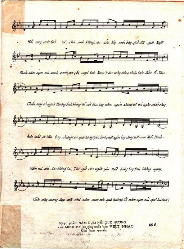 Sheet nhạc Năm cụm núi quê hương - Trang 3