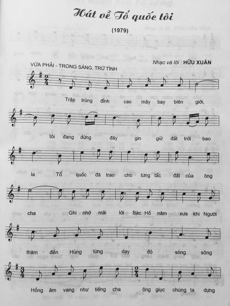 Hát về Tổ quốc tôi Sheet Nhạc