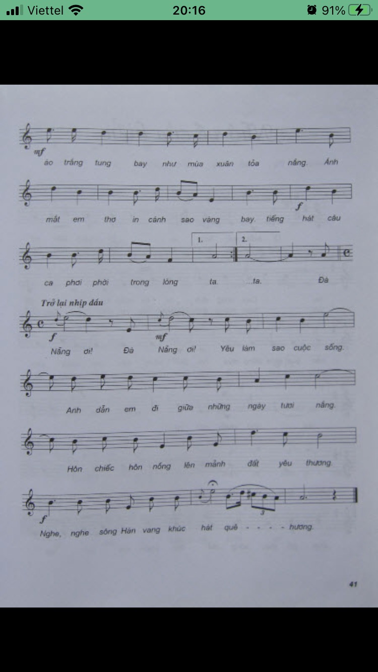 Sông Hàn vang tiếng hát Sheet Nhạc