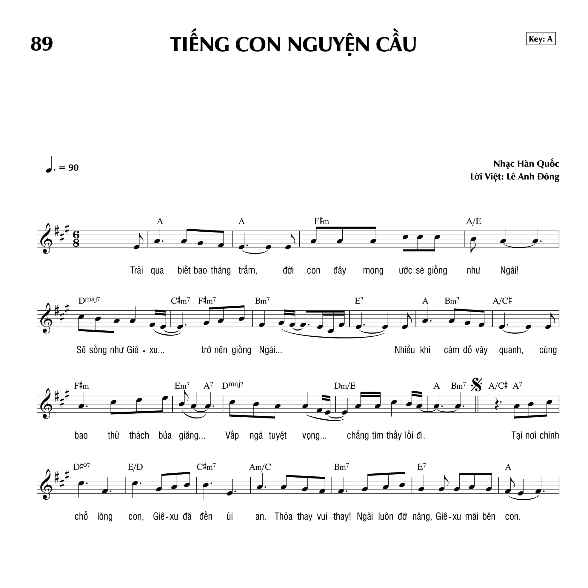 Sheet nhạc Tiếng con nguyện cầu - Trang 1