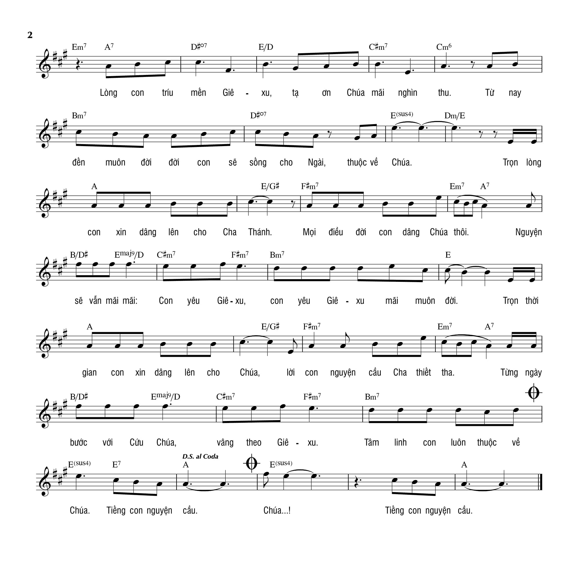 Sheet nhạc Tiếng con nguyện cầu - Trang 2