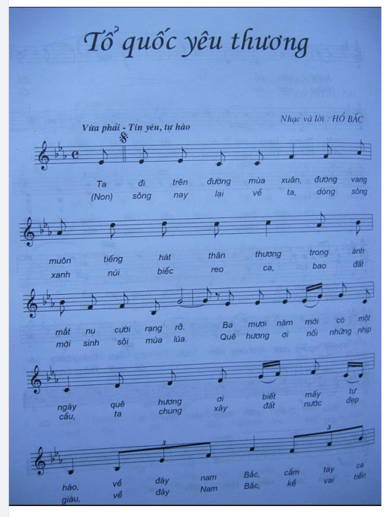 Sheet nhạc Tổ quốc yêu thương - Trang 1