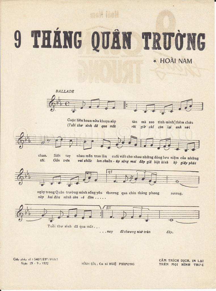 Sheet nhạc Chín tháng quân trường - Trang 2