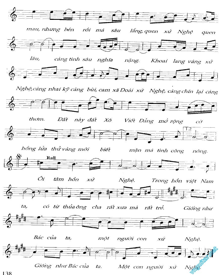 Sheet nhạc Ai vô xứ Nghệ - Trang 2