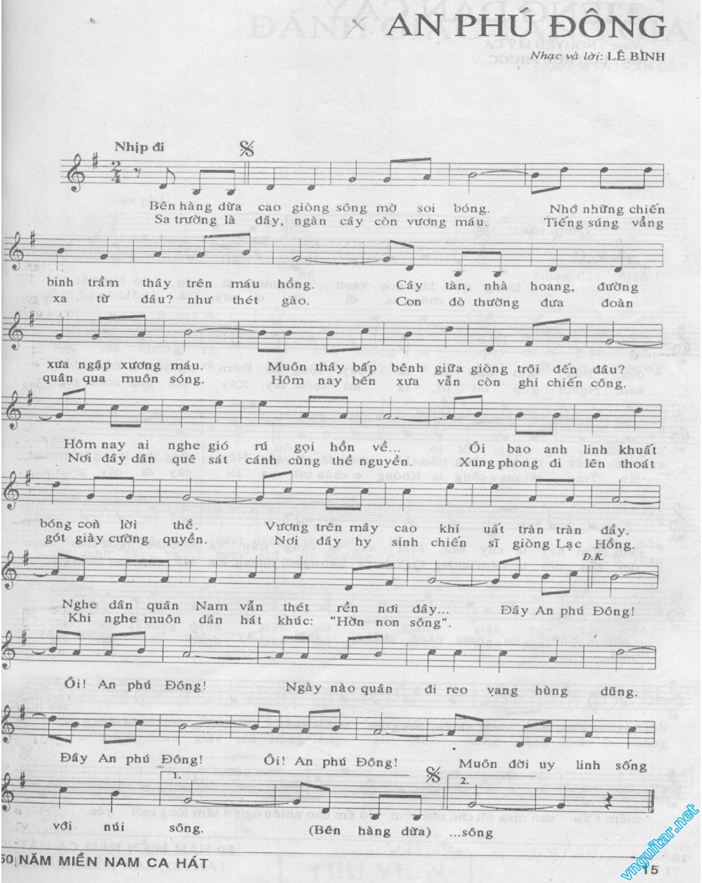 Sheet nhạc An Phú Đông - Trang 1