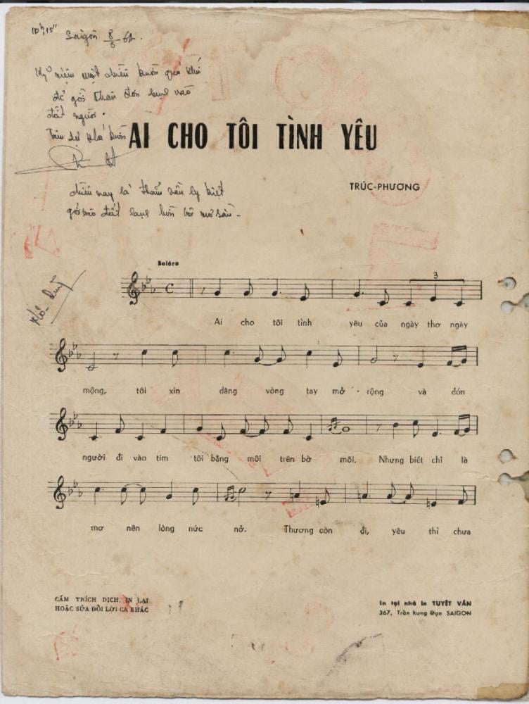 Sheet nhạc Ai cho tôi tình yêu - Trang 2