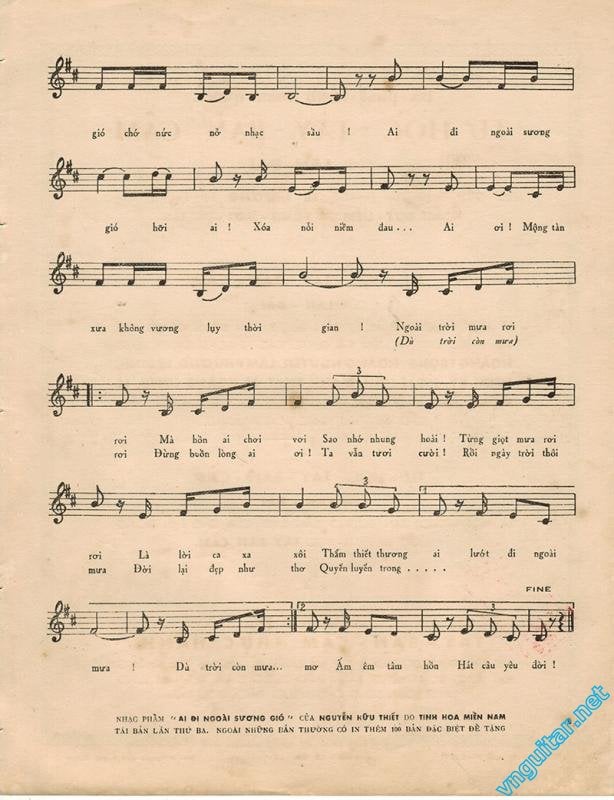 Sheet nhạc Ai đi ngoài sương gió - Trang 3