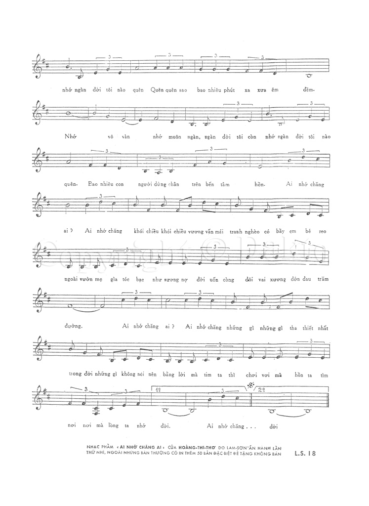 Sheet nhạc Ai nhớ chăng ai - Trang 3