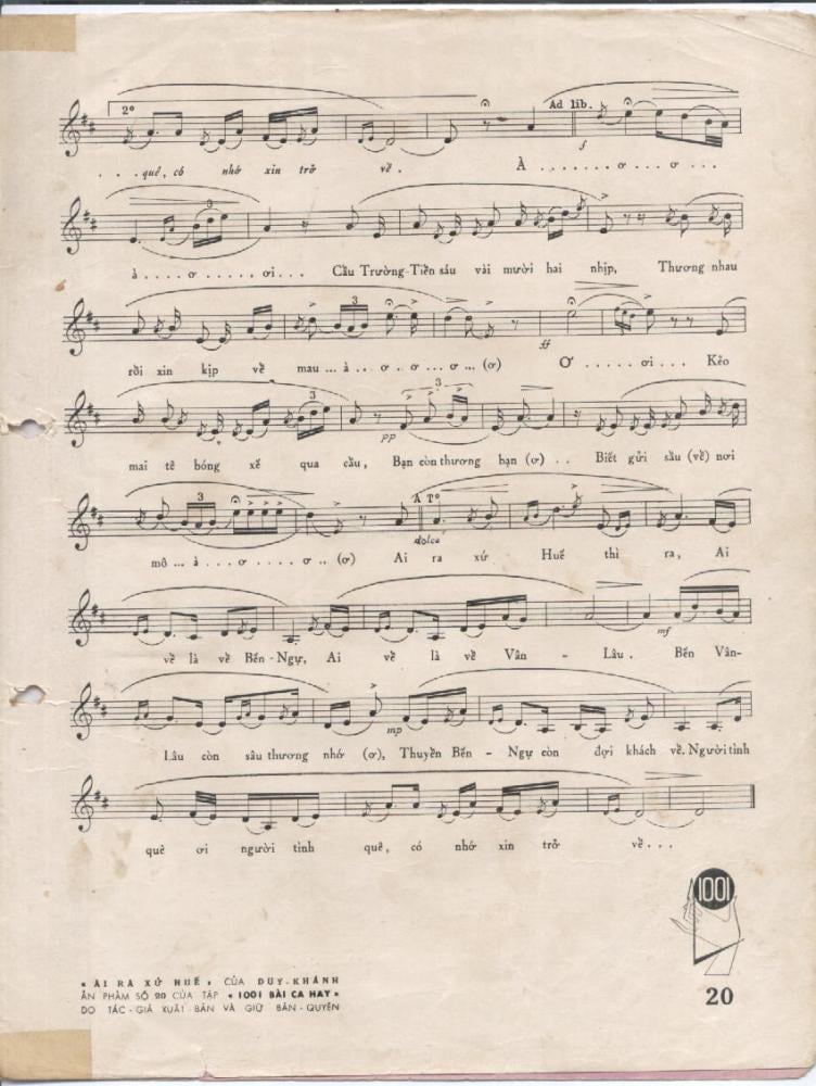 Sheet nhạc Ai ra xứ Huế - Trang 3