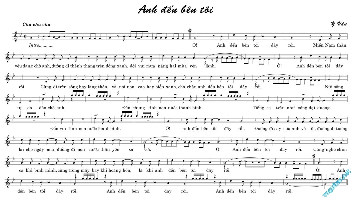 Sheet nhạc Anh đến bên tôi - Trang 1