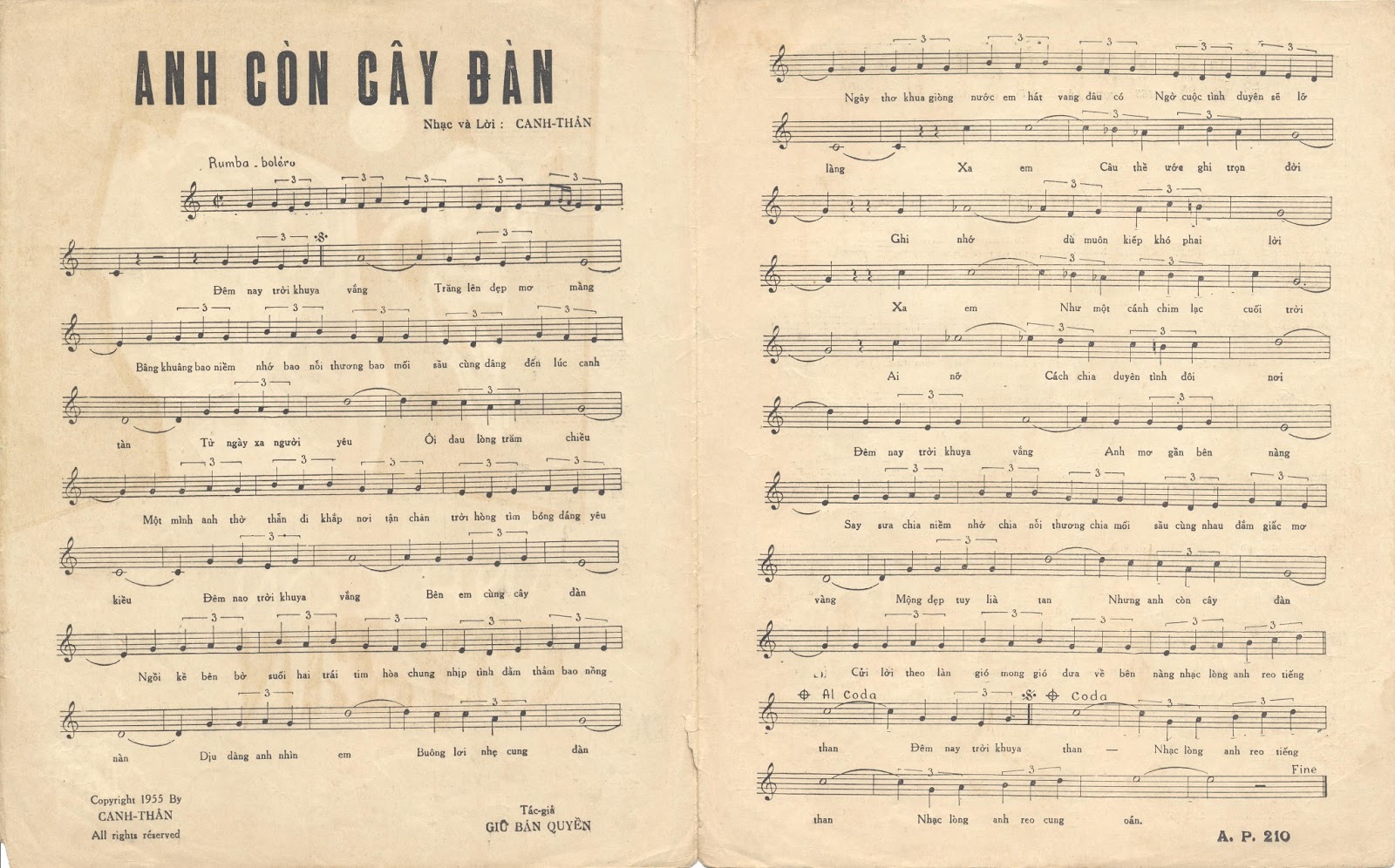 Sheet nhạc Anh còn cây đàn - Trang 2