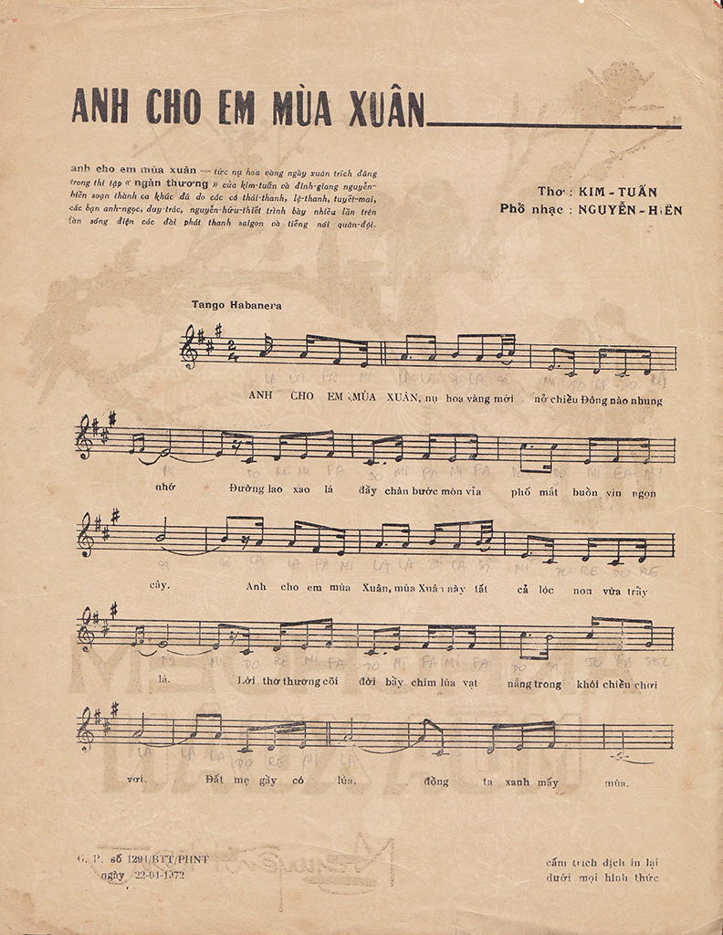 Sheet nhạc Anh cho em mùa xuân - Trang 2
