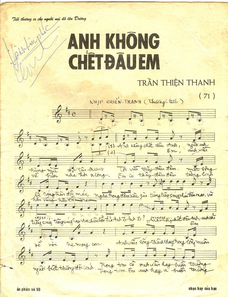 Sheet nhạc Anh không chết đâu em - Trang 2