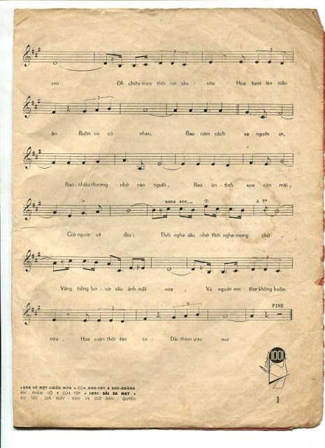 Sheet nhạc Anh về một chiều mưa - Trang 3