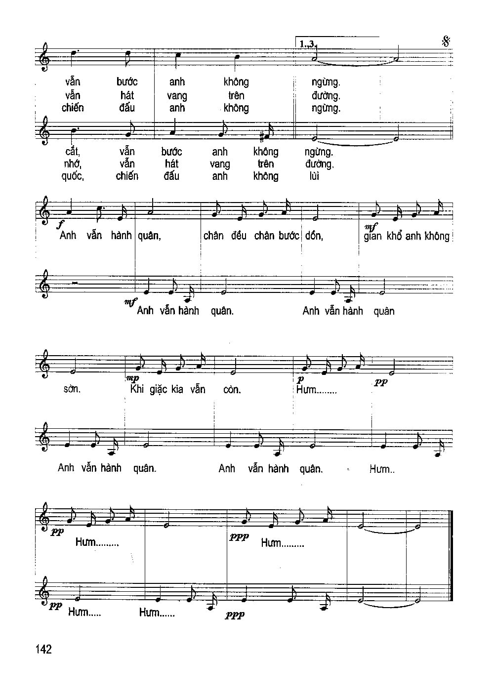 Sheet nhạc Anh vẫn hành quân - Trang 2