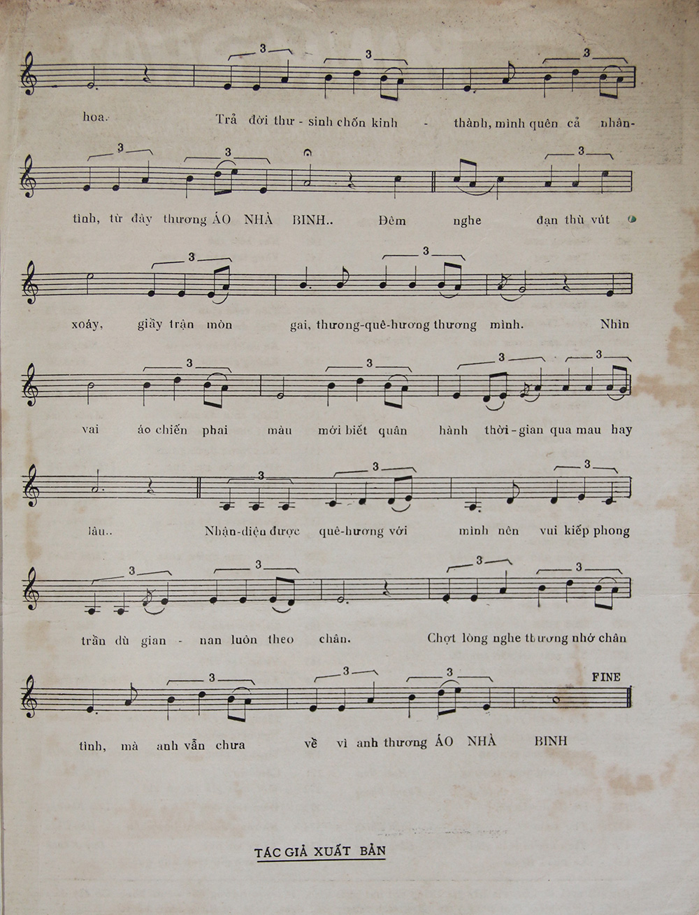 Sheet nhạc Áo nhà binh - Trang 3