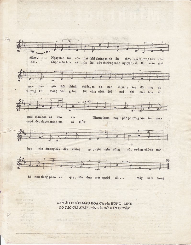 Sheet nhạc Áo cưới màu hoa cà - Trang 3