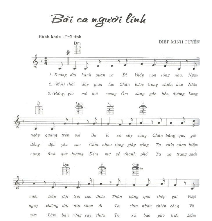 Sheet nhạc Bài ca người lính - Trang 1