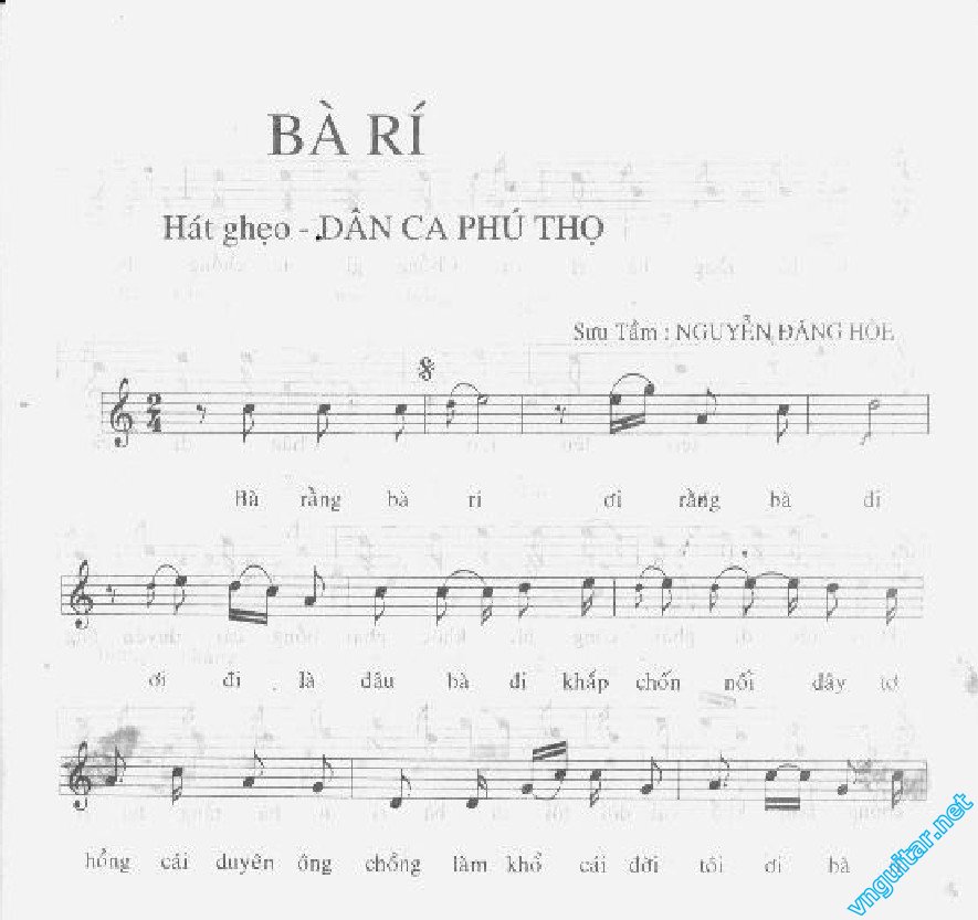 Sheet nhạc Bà Rằng bà Rí - Trang 1