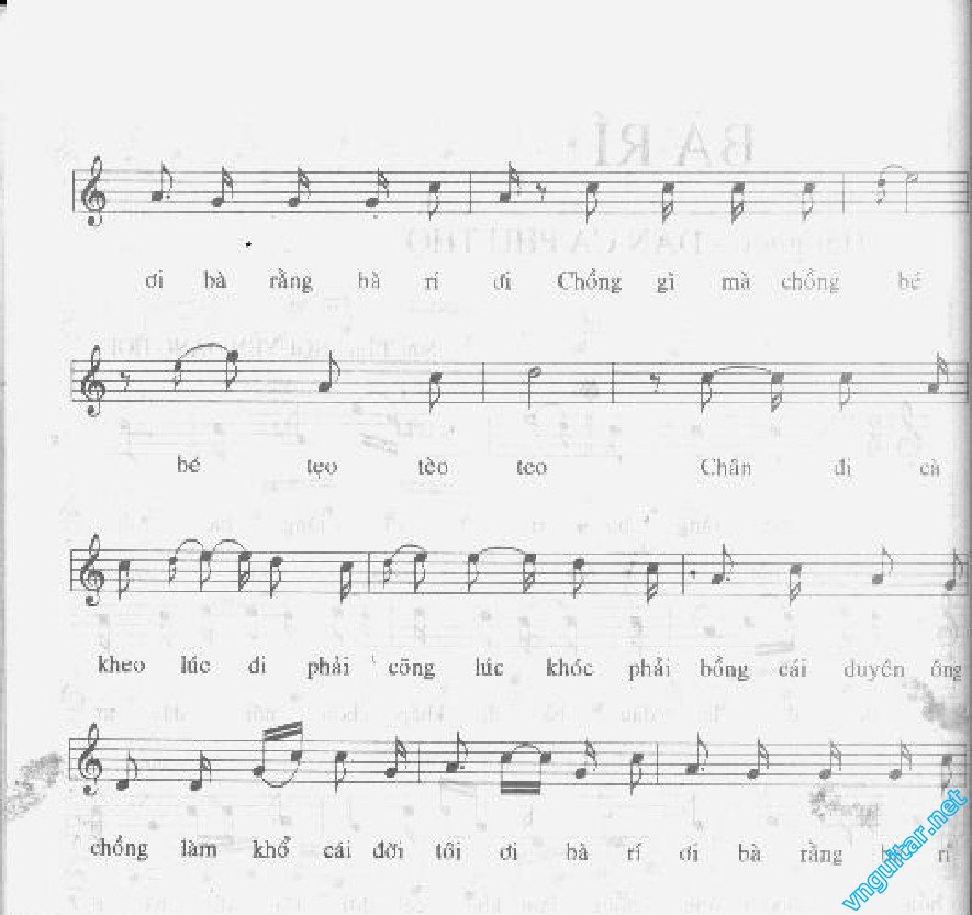 Sheet nhạc Bà Rằng bà Rí - Trang 2
