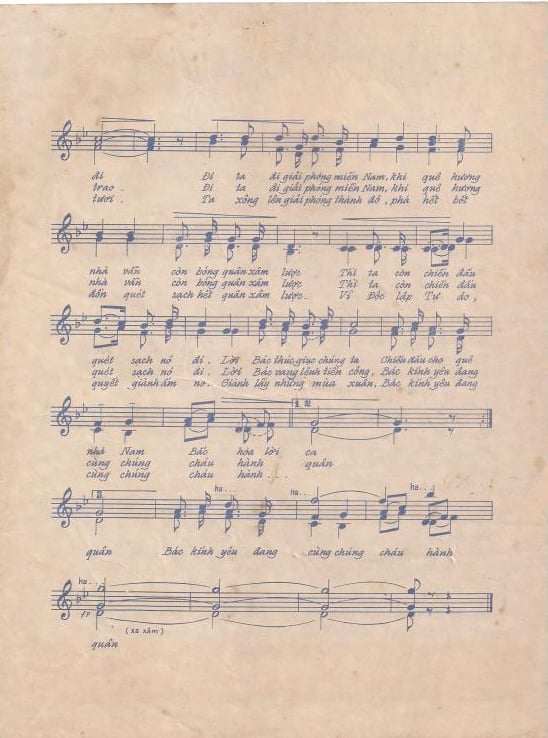 Sheet nhạc Bác đang cùng chúng cháu hành quân - Trang 5