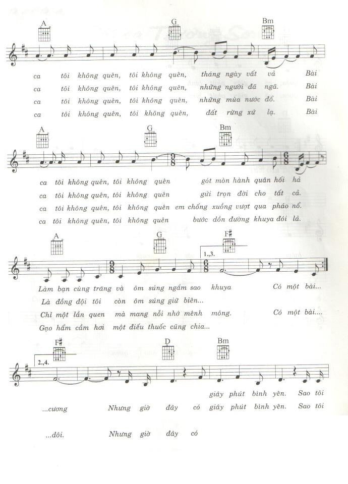 Sheet nhạc Bài ca không quên - Trang 2