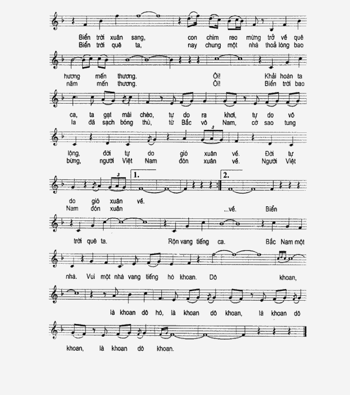 Sheet nhạc Bài ca thống nhất - Trang 2