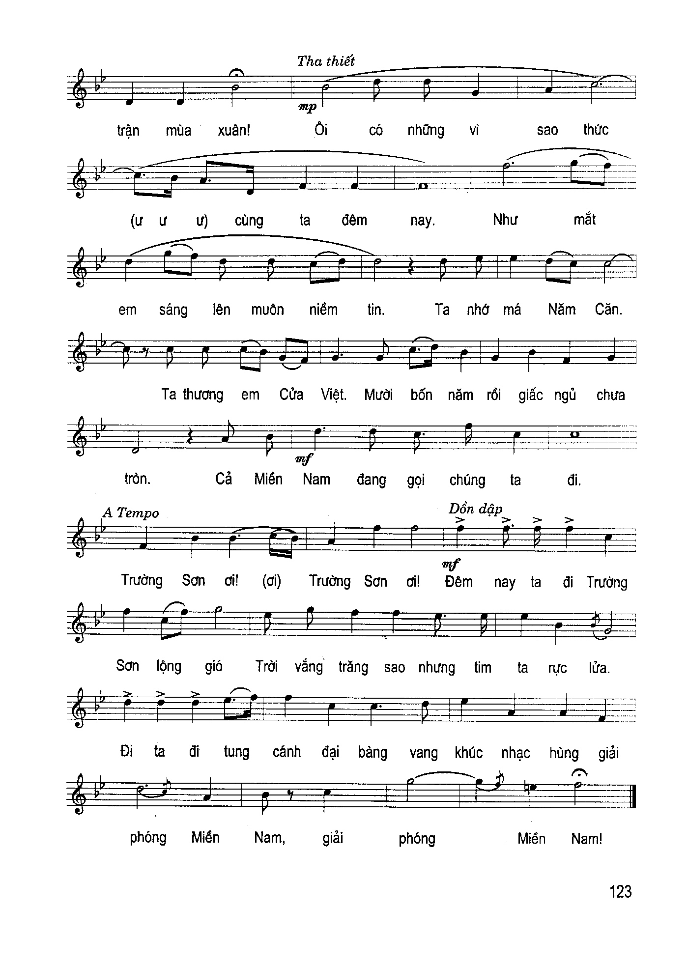 Sheet nhạc Bài ca Trường Sơn - Trang 2