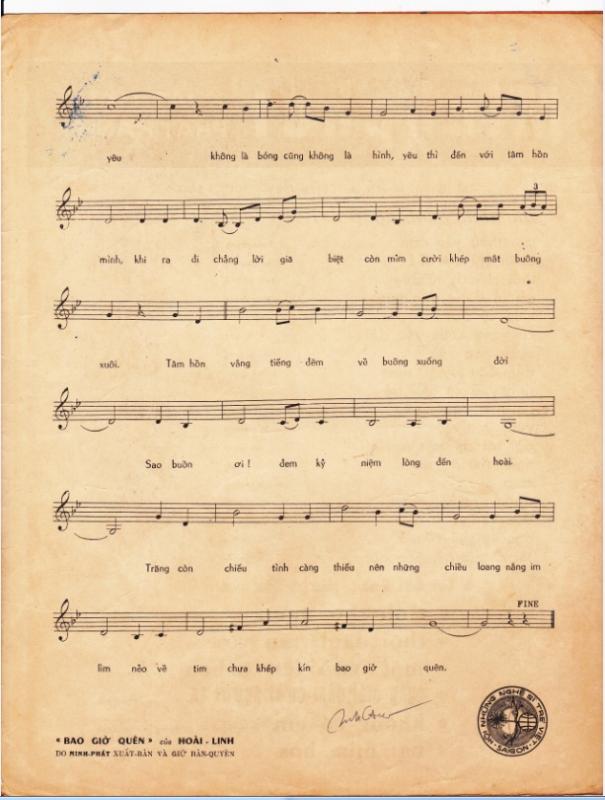 Sheet nhạc Bao giờ quên - Trang 3