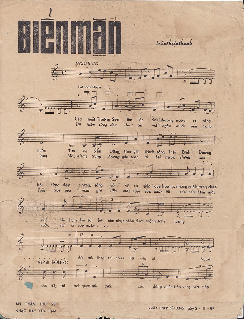 Sheet nhạc Biển mặn - Trang 2